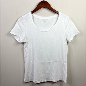 Quince white scoop neck relaxed fit t shirt size SM new